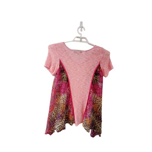 Poeme by Citron top womens size M made in USA pink leopard laganlook - Picture 3 of 3